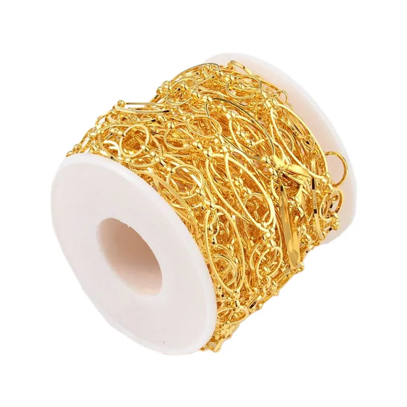 Цепочки ручной работы из золотистой латуни аксессуары для браслетов и ожерелий