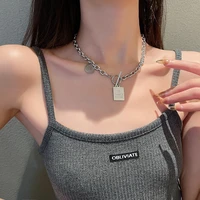 stainless steel letter necklace for women hip hop style couple clavicle chain 2021 new trendy sweater chain party jewelry gift