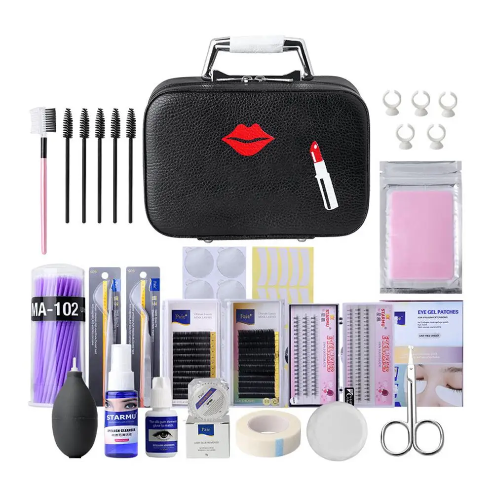 

22PCS Beauty Salon Special Eyelash Extension Kit Eyebrow Comb Fake Eyelashes Tweezers Glue Gel Remover Eyelashes Extension Pract