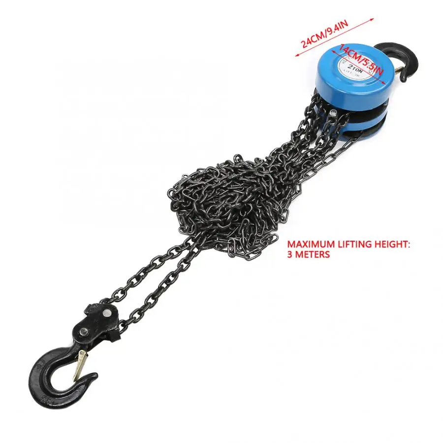 2 тонны цепной блок тали ручные инструменты подъемная цепь с крюком длиной 3