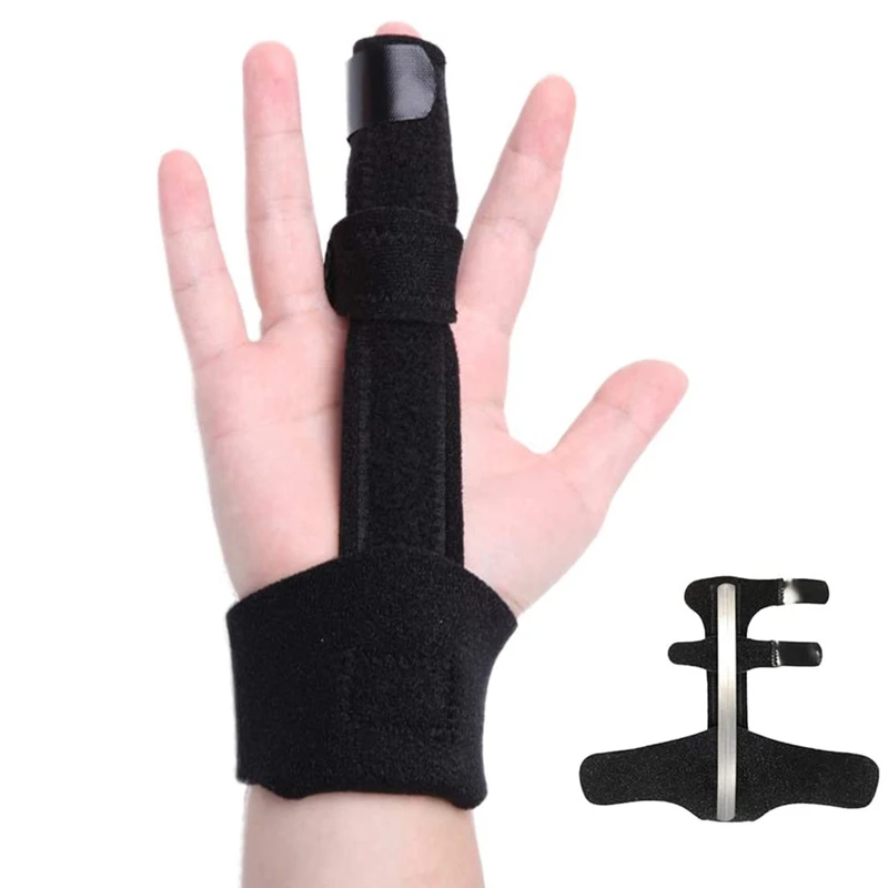 

1pcs Finger Sleeve Protector Adjustable Finger Splint Extension for Mallet Finger Knuckle Immobilization Fractures Pain Relief