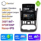 Автомобильное радио Ownice на платформе Android для Renault Logan 1, Sandero 2009-2015, Lada Largus, Lergus 2012-2020, Dacia Duster 2010-2017, GPS-проигрыватель