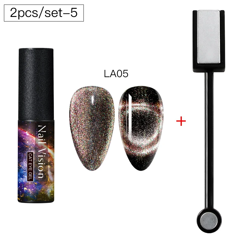 HHZH08028 Nail Vision 9D Galaxy Cat Eye Nail Gel Chameleon Magnetic Soak Off UV Nail Varnish 5D/7D 5ml Semi Permanent Manicure Gel Lacquer - Цвет: HHZH08028