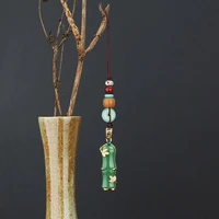 chinese element mobile phone lanyard wealthy bamboo knot high rise mobile phone ornaments imitation jade pendant phone chain