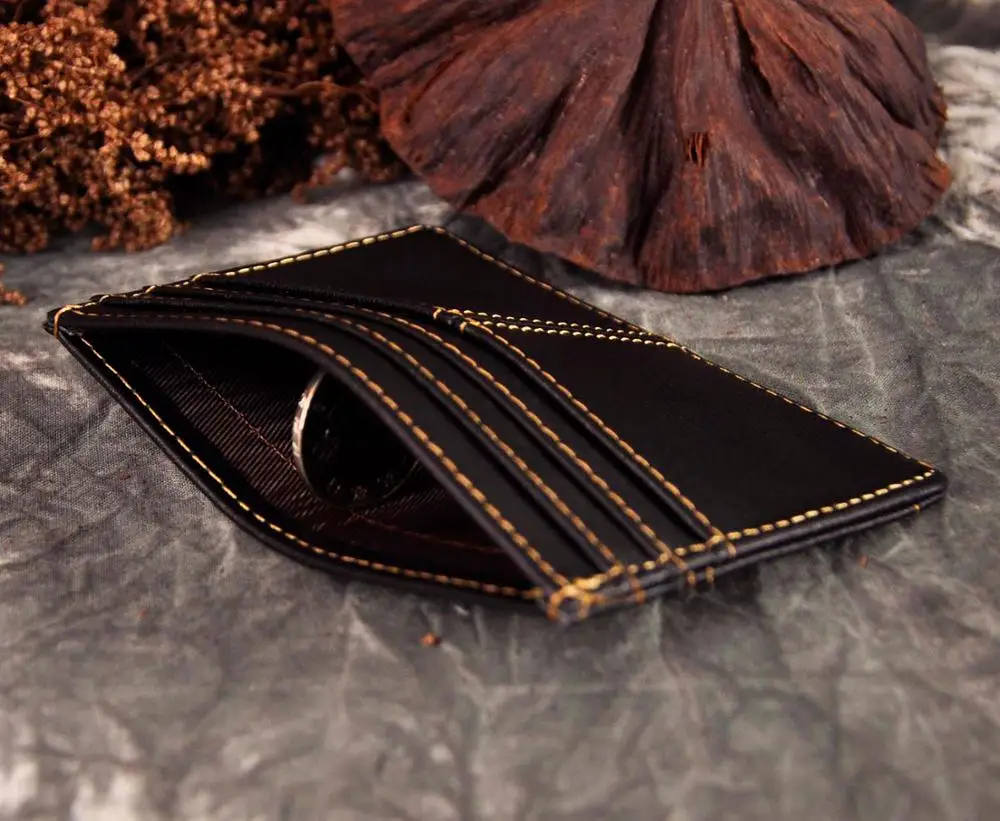 Модный мужской деловой чехол унисекс из натуральной кожи с держателем для