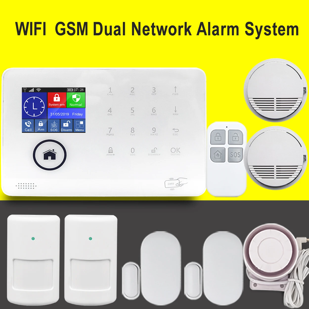 Wifi GSM Двойная сеть 433 МГц беспроводная домашняя охранная сигнализация |