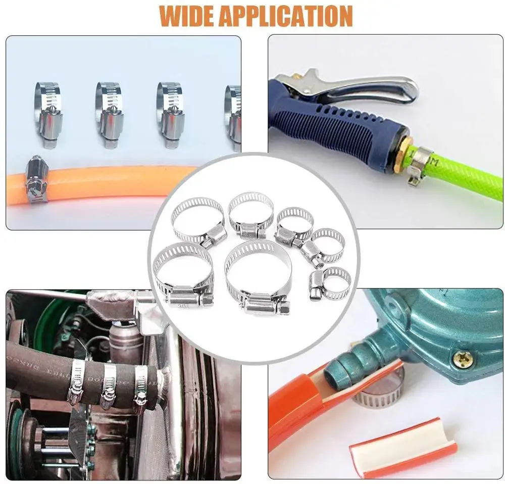 64 шт. регулируемые зажимы диаметром от 8 до 38 мм червячный редуктор зажим для