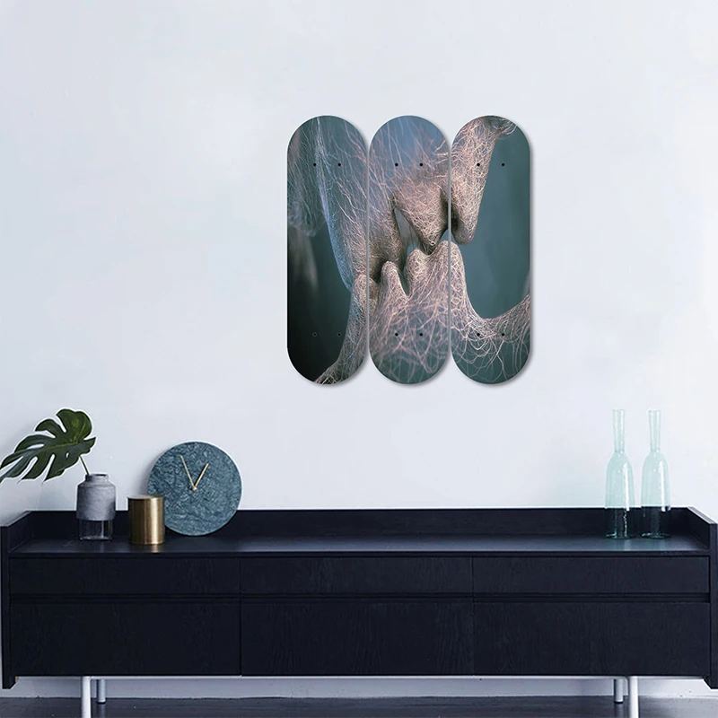 Настенный скейтборд Blue Love Kiss деревянный знак абстрактные декоративные доски