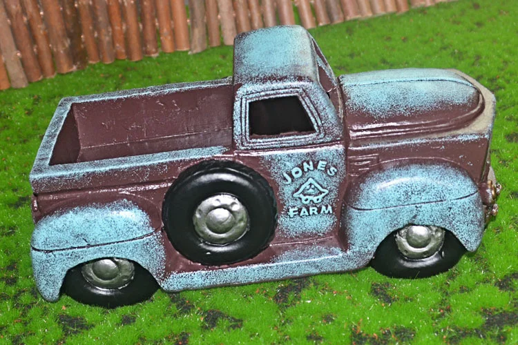 Maceta de resina con forma de coche Retro, maceta de escritorio, florero de bons&aacute;i, modelo de coche, suministros de jard&iacute;n, decoraci&oacute;n del hogar, maceta de suculenta-0
