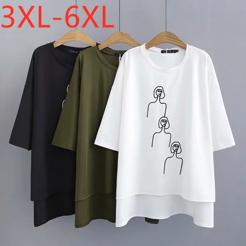Новинка 2020 Лето Плюс Размер Топы для женщин большой свободный короткий рукав