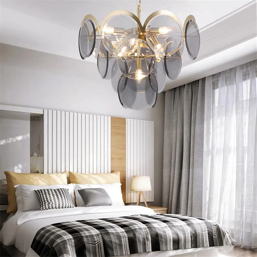 Постмодерн дизайнерская Роскошная Дымчатая серая стеклянная люстра освещение