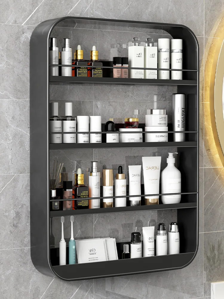 

GY Punch-Free Toilet Rack Wall-Mounted Bathroom Storage Rack Toilet Top Cosmetics Bedroom and Toilet Washstand