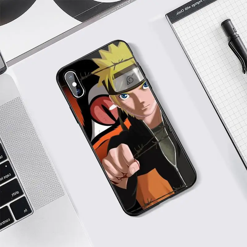 

hot anime Naruto Sasuke pattern Phone Case Tempered glass For iphone 5C 6 6S 7 8 plus X XS XR 11 PRO MAX