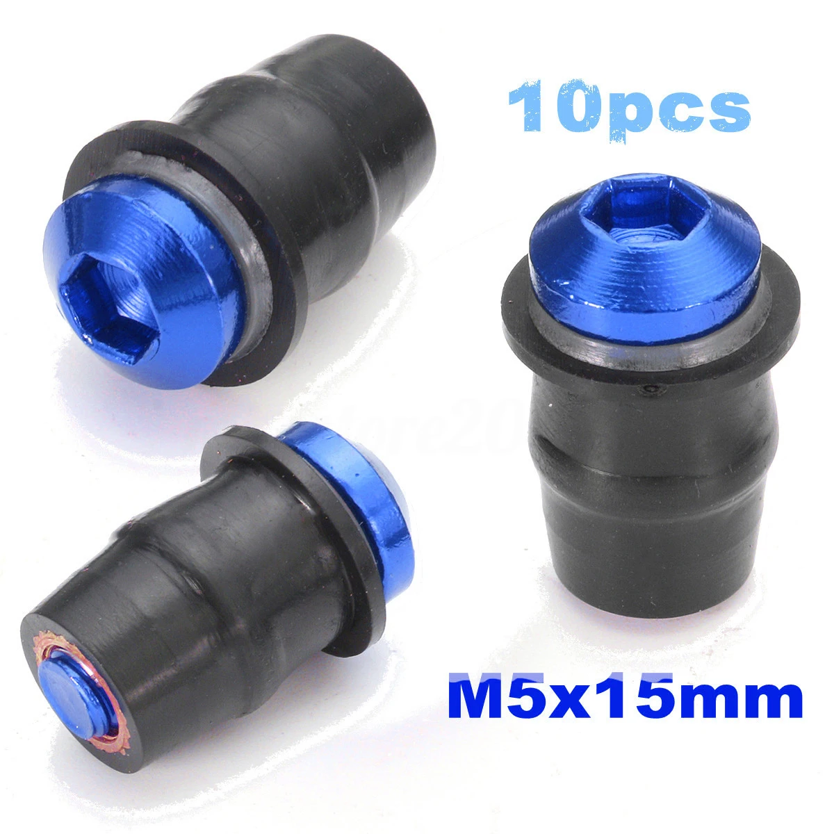 

10pcs Motorcycle M5 15mm Metric Rubber Well Nuts Windscreen Fairing Cowl Anodized Windshield Nut Bolt Screw Kit