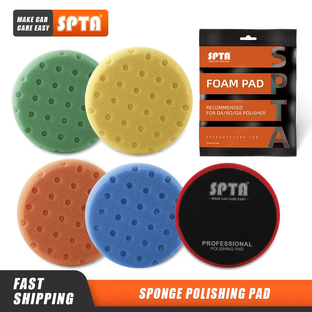 

(Single Sales) SPTA 5"(125mm)/6"(150mm) Car CCS Round Foam Sponge Buffing Polishing Pads For DA/RO/GA Car Buffer Polisher