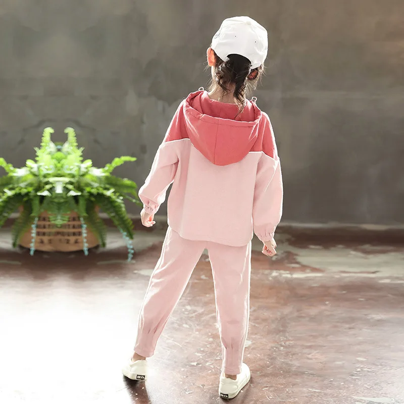 2019 г. Комплекты одежды для девочек куртка на молнии + штаны спортивный костюм