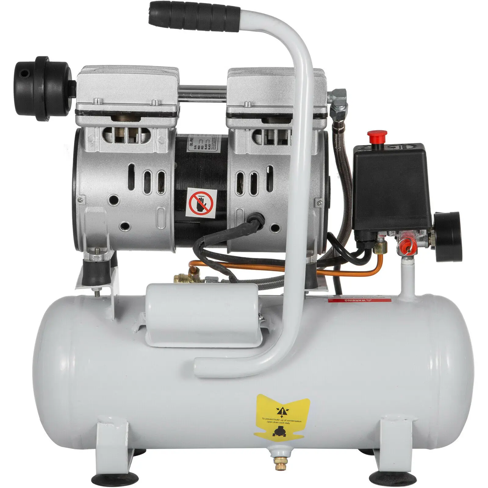 Безмасляный воздушный компрессор Whisper 9L бесшумный Манометр с отводом тепла| |