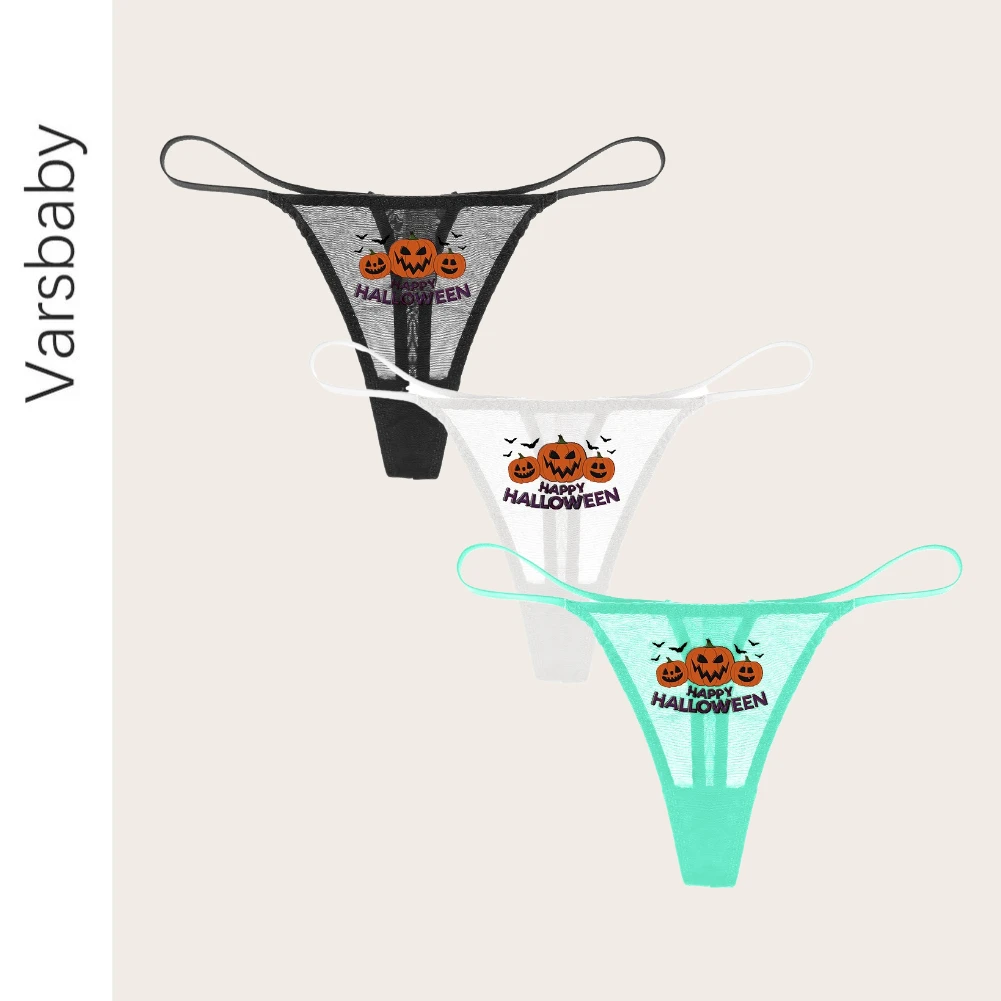 Женские трусики-стринги с принтом тыквы на Хэллоуин | Женская одежда