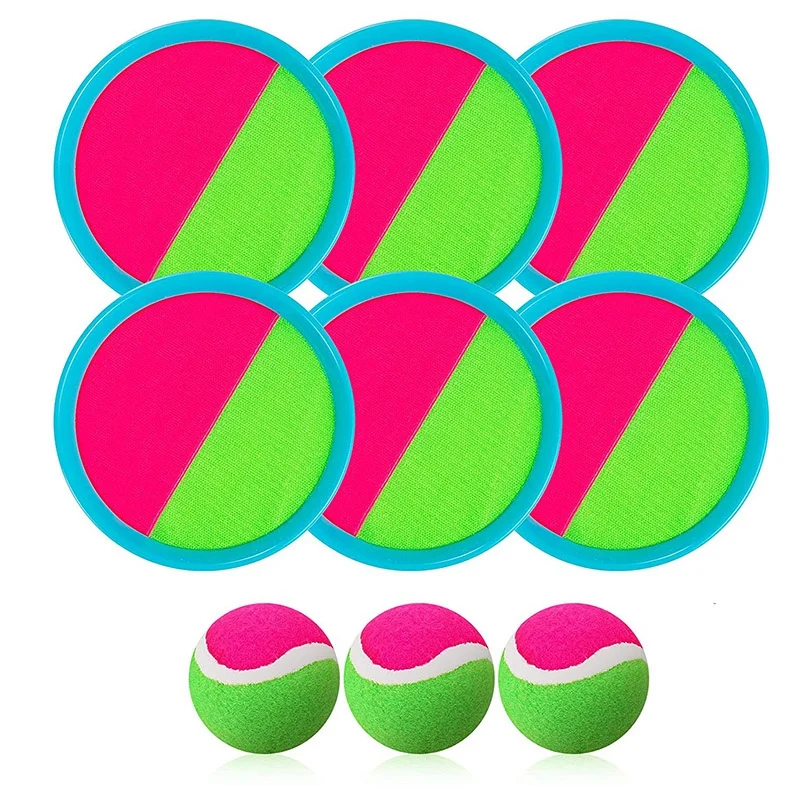 

Toss and Catch Ball Set, Catch Game Toys for Kids,with 6 Paddles and 3 Balls,for Backyards for Kids/Adults/Family