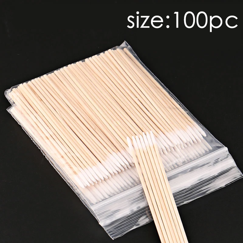 100 шт. ватные палочки для ресниц привитые маникюра и красоты микро-кисть