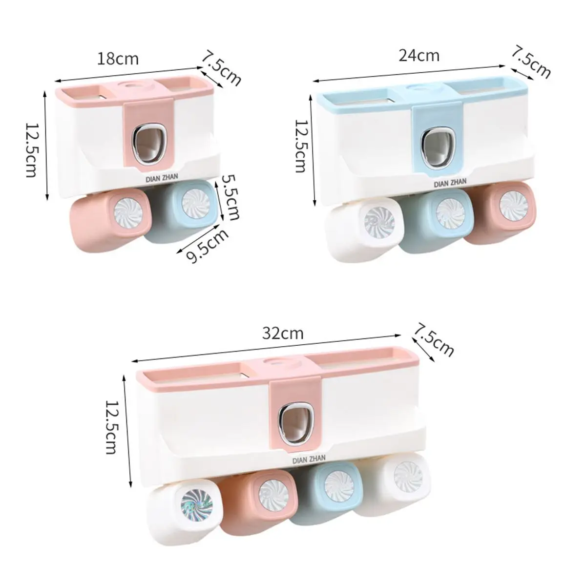 

Wall-mounted Automatic Toothpaste Dispenser 2/3/4 Toothbrush Holder Bathroom Washing Sets Toothpaste Squeezer Toothbrush Storage