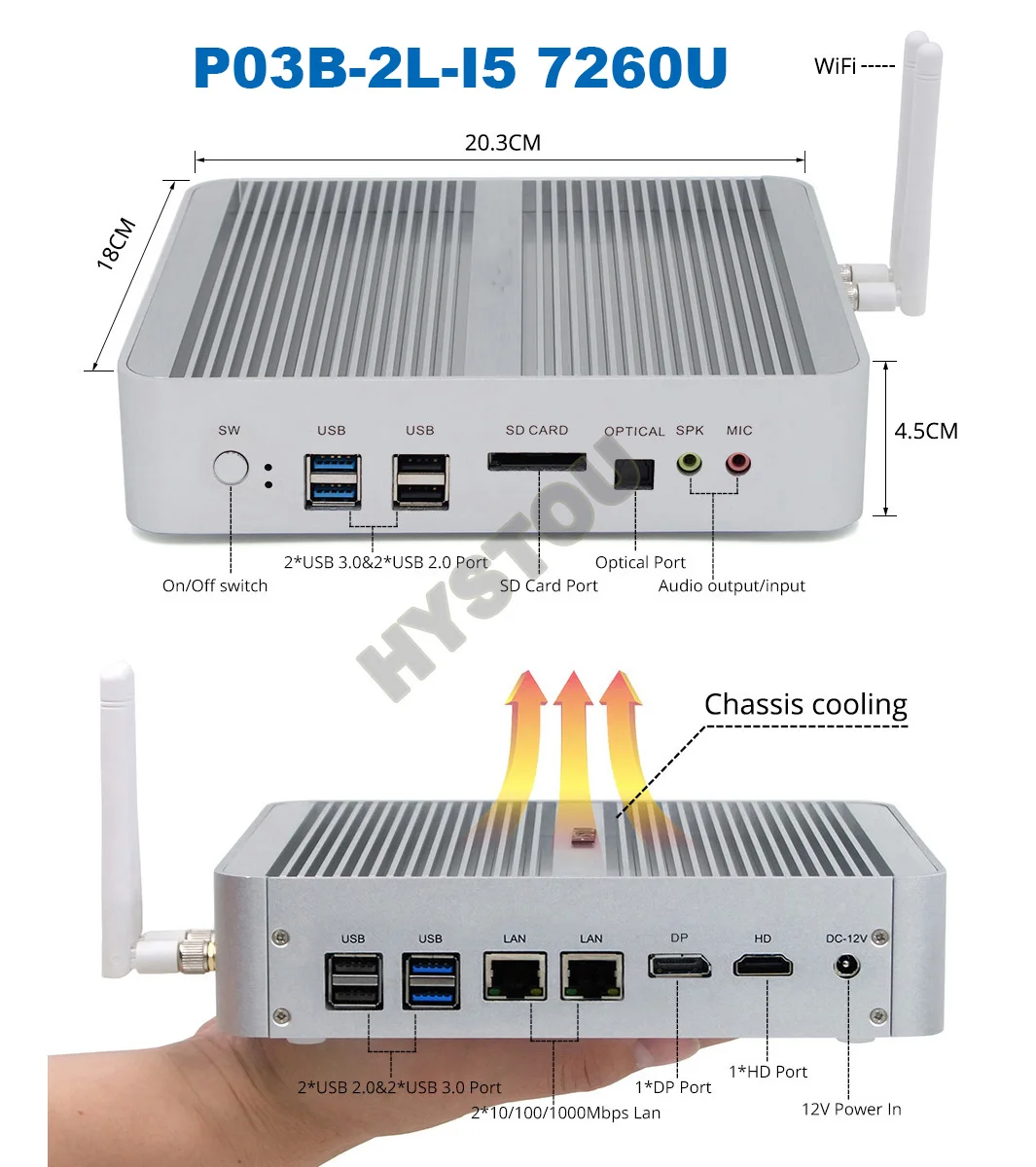 Intel Core i5 8250U minipc i5 7200U Kaby Lake Безвентиляторный Компьютер i3 7100U Windows 10 Настольный ПК Barebone i7 8550U