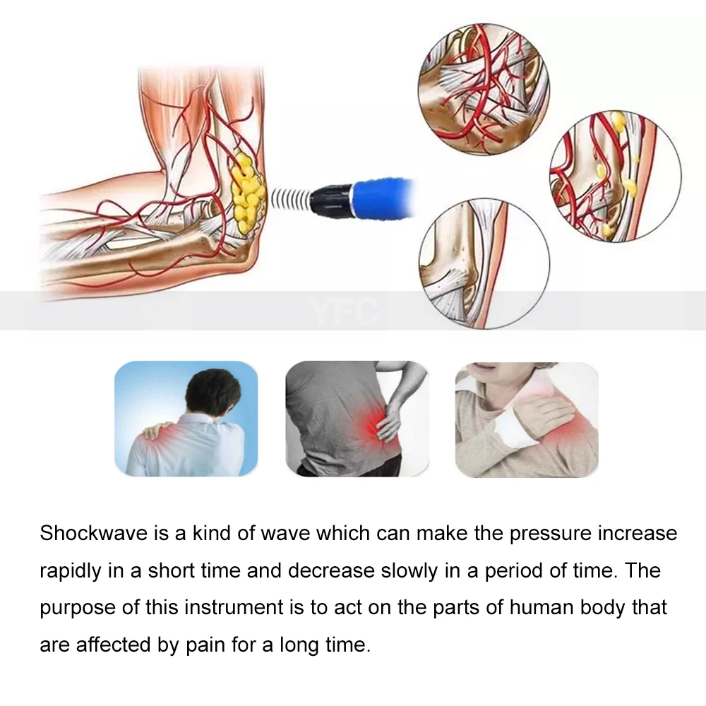 

Pneumatic Shockwave Therapy Machine ED Treatments Pain Relief Device Shock Wave Equipment Massage Gun Air Pressure