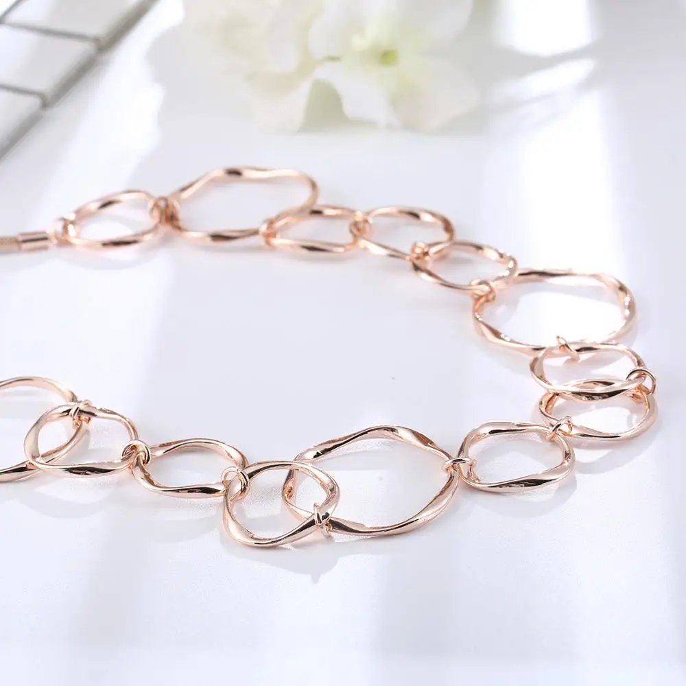 Ожерелье женское длинное простое с большим кольцом элегантное Очаровательное