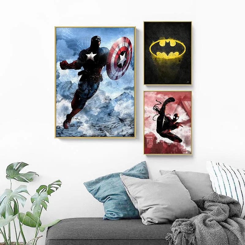 Комиксов Marvel супер герой из плотной ткани танос плакат с суперменом Печать на
