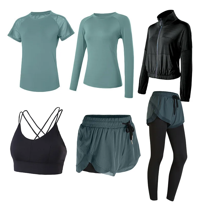 

Gym sportswear women autumn quick-drying thin fashion net red running clothes sexy yoga clothes