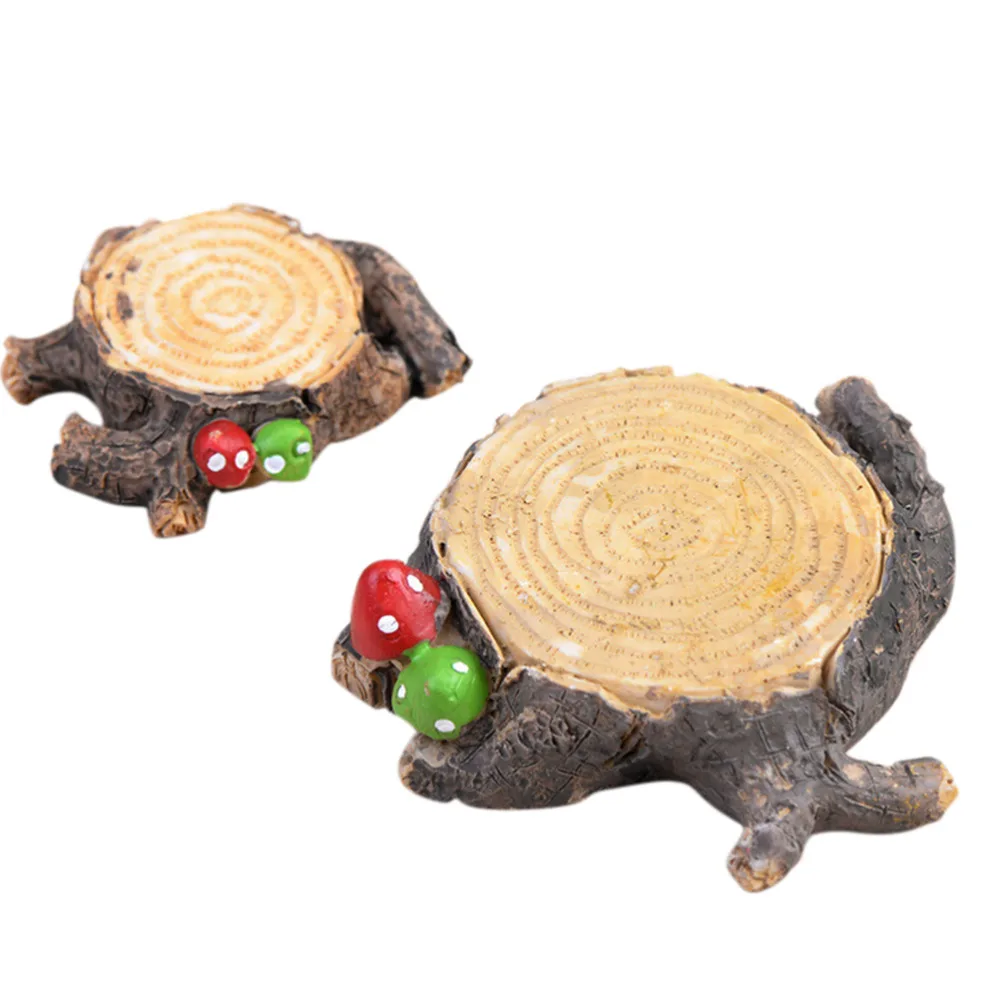 

NEW Hot Sale 2 Sizes Resin Crafts Stump Micro Landscape Small Ornament Scenery Bonsai Gardening Accessories For Home Decoration