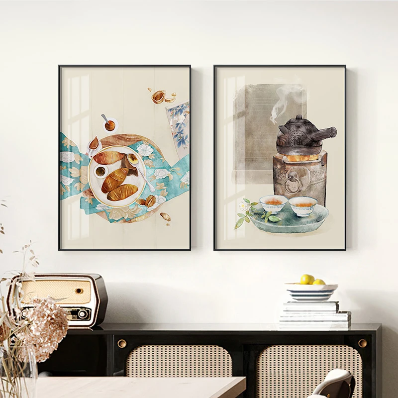 

Tranditional Chinese Posters and Prints for Living Room Vintage Retro Wall Paintings Decoration for Home Room Frameless