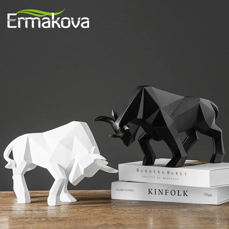 ERMAKOVA статуя быка из смолы бизон скульптура украшение абстрактные животные