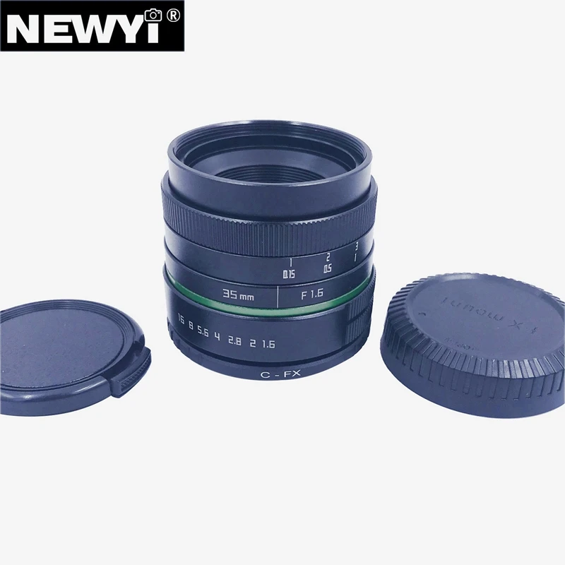 

NEWYI Mirrorless 35mm F1.6 C Mount Green Ring Lens for APS-C Camera for Sony NEX M4/3 Micro-4/3 FX E0SM N1 PQ + Cap