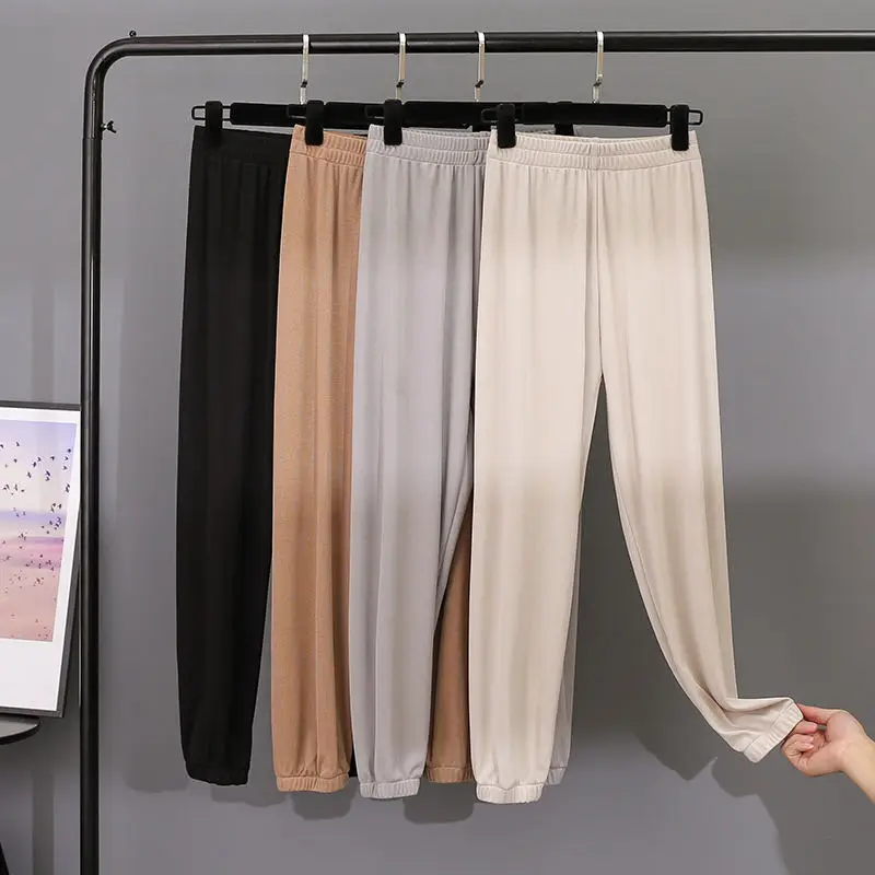 Модные женские логгинсы брюки-карго из ледяного шелка брюки с высокой эластичной