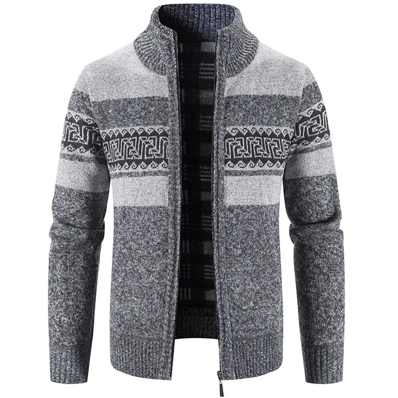 

Мужской кардиган, цвет раньше, свитер с высоким воротником, плюшевый утепленный свитер, осенне-зимнее плюшевое пальто