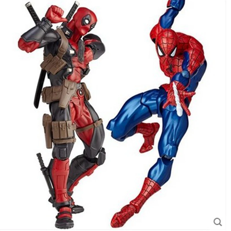 

Marvel Legends The Amazing Spider Man Deadpool Changable Head Action Figure Movable Joints Model Toy Collection Kids Gift