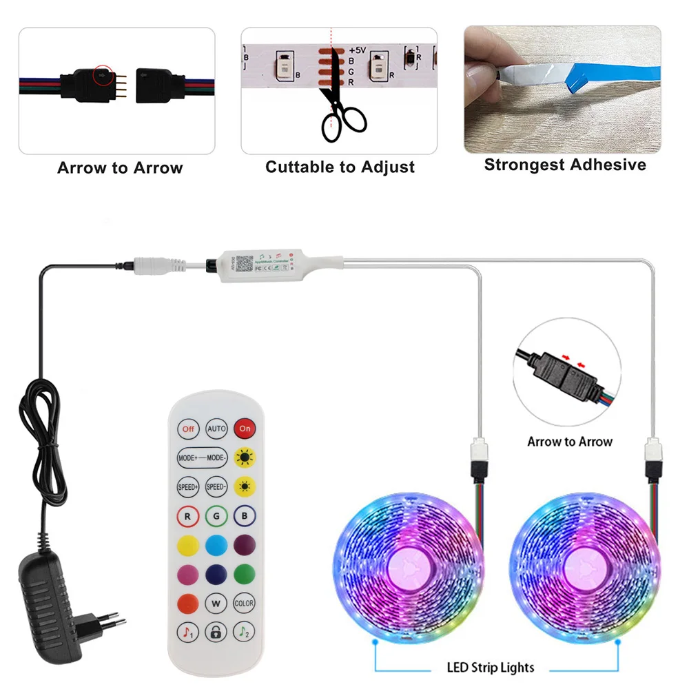 Светодиодная лента 20 метров несколько цветов неосветильник умное управление