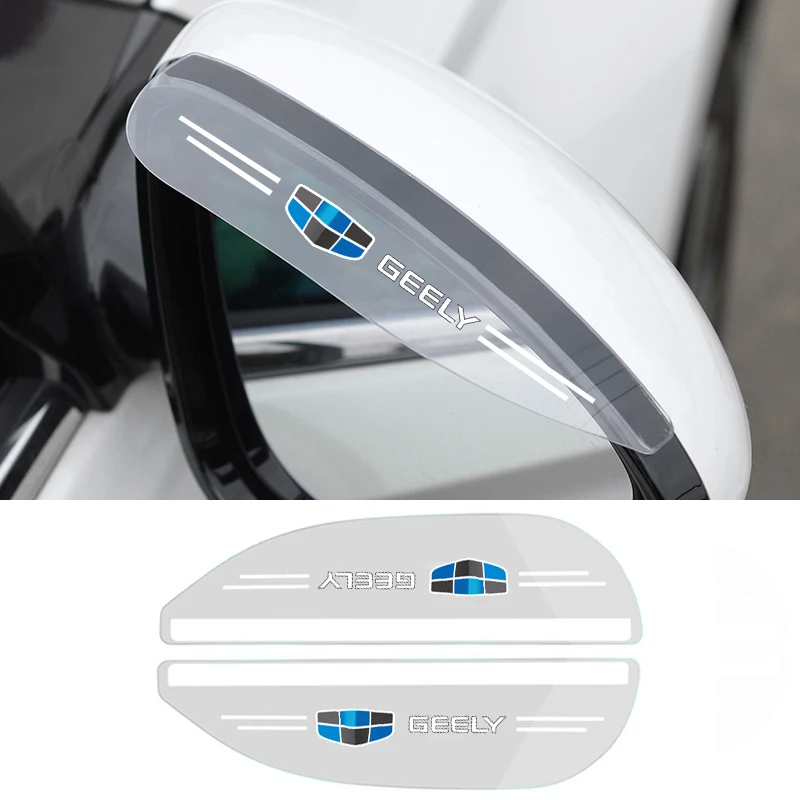 

2Pcs Car Rearview Mirror Rain Eyebrow Sun Visor Shade Sticker For Geely EMGRAND Atlas Coolray EC7 EC8 GS GC2 GC5 GC6 GC7 GX2