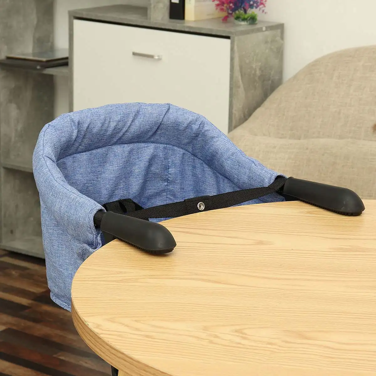 

New Baby HighChair Foldable Comfy Dining Feeding Chair Support Seat Comfortable Portable Cushion Pad Fast Hook On Table Chairs