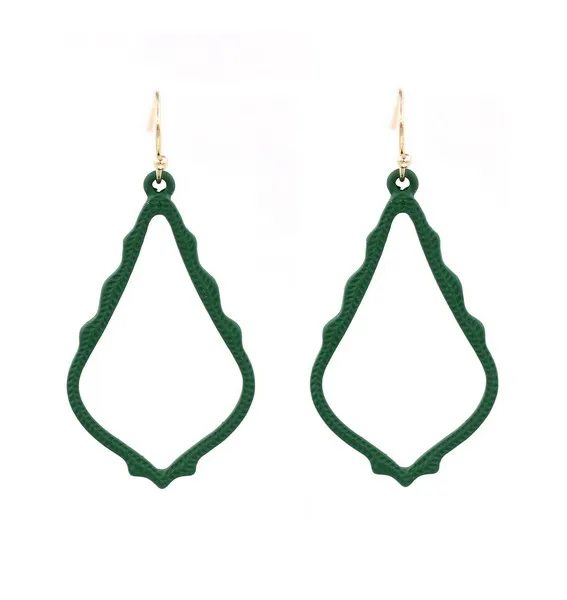 4cm Hollow Green Новинка весны капли воды роспись филигрань серьги мульти Цвет лакированная Длинные Висячие серьги для Для женщин матовый Фрам серьги - Окраска металла: 4cm Hollow Green