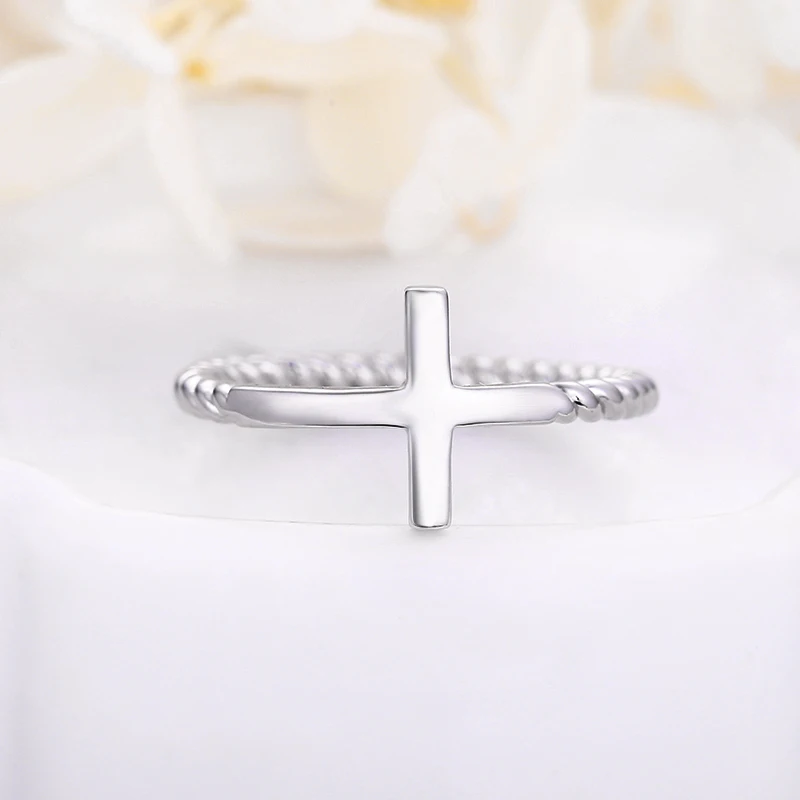 Женское кольцо с крестом PHOEBEJEWEL серебряное для свадьбы помолвки выпускного