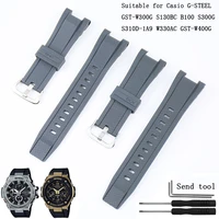watch accessories buckle men rubber strap for casio g shock gst w300g s130bc s300g s310d 1a9 w330ac ladies silicone sports strap