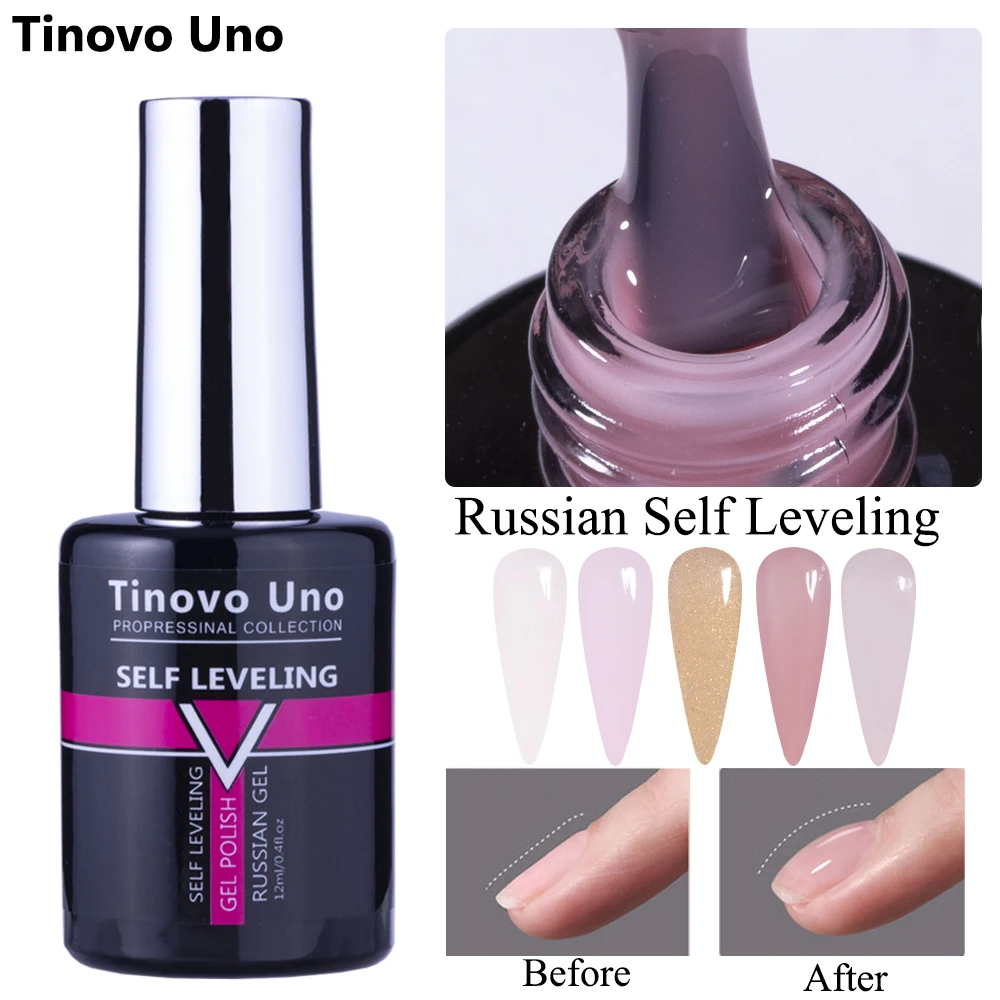 Русский самовыравнивающийся Гель-лак Tinovo Uno для ногтей Желейный розовый