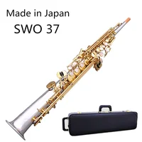 Japan Soprano Saxophone SWO 37 Nickel silver High Quality Straight B flat Sax Musical Free Shipping with Hard boxs
