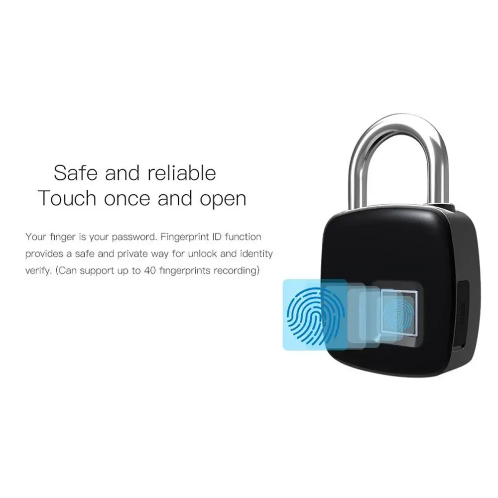 Smart Keyless замок отпечатков пальцев P3 + USB Перезаряжаемый доступ BT безопасности