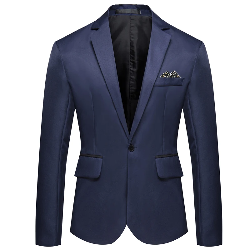 

2020 New Fashion Autumn Men Blazer Long Sleeve Solid Color Slim Man Casual Thin Suits Jacket Office Blazers Plus Size 5XL