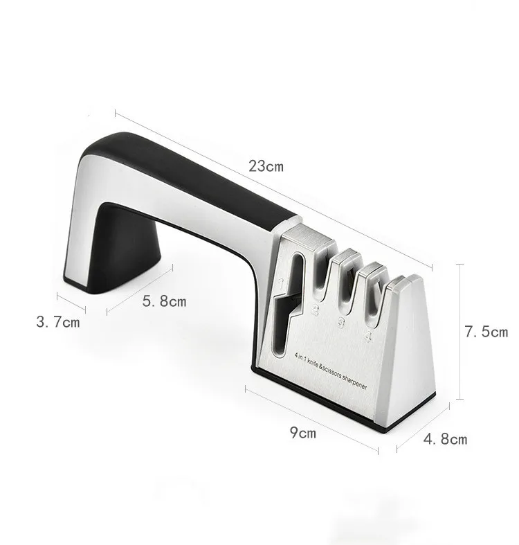 

New 4-stage quick sharpener kitchen knife scissors diamond ceramic stone handheld quick knife tool fixed angle sharpener kitchen
