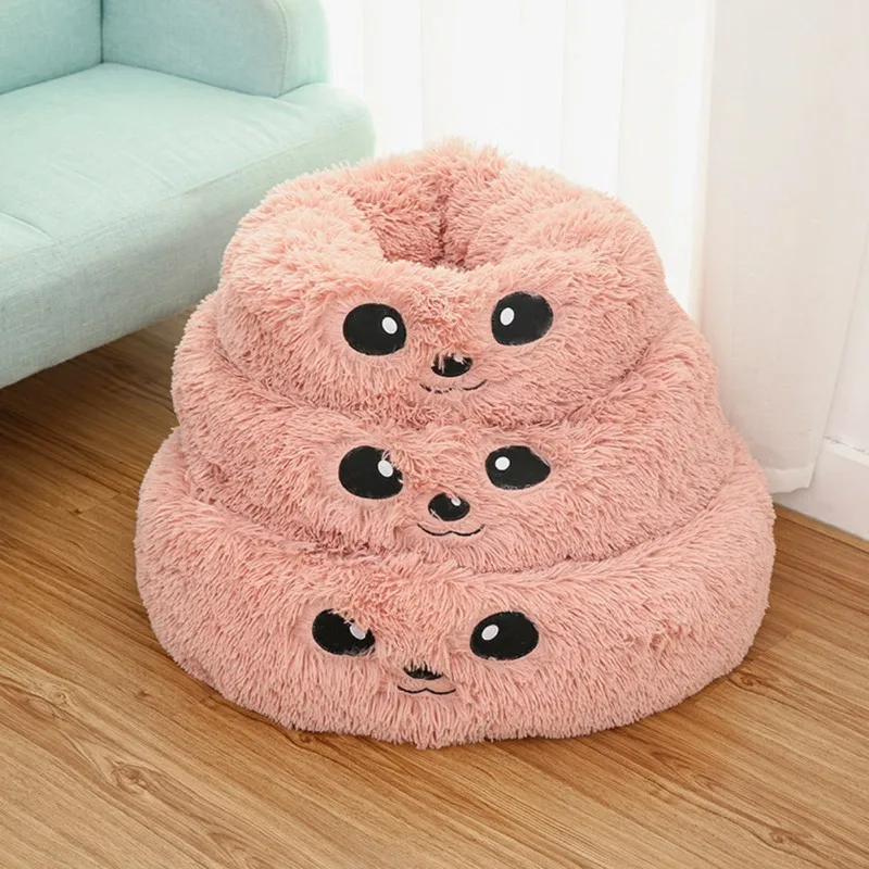 

Dog Kennel Puppy Winter Mat Pet Bed Pet Dog Bed Warm Fleece Plush Round Pet Lounger Cushion For Small Medium Large Dogs