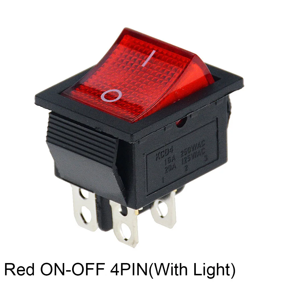 1 шт. KCD4 рокер выключатель питания 2 позиции 3 электрическое оборудование